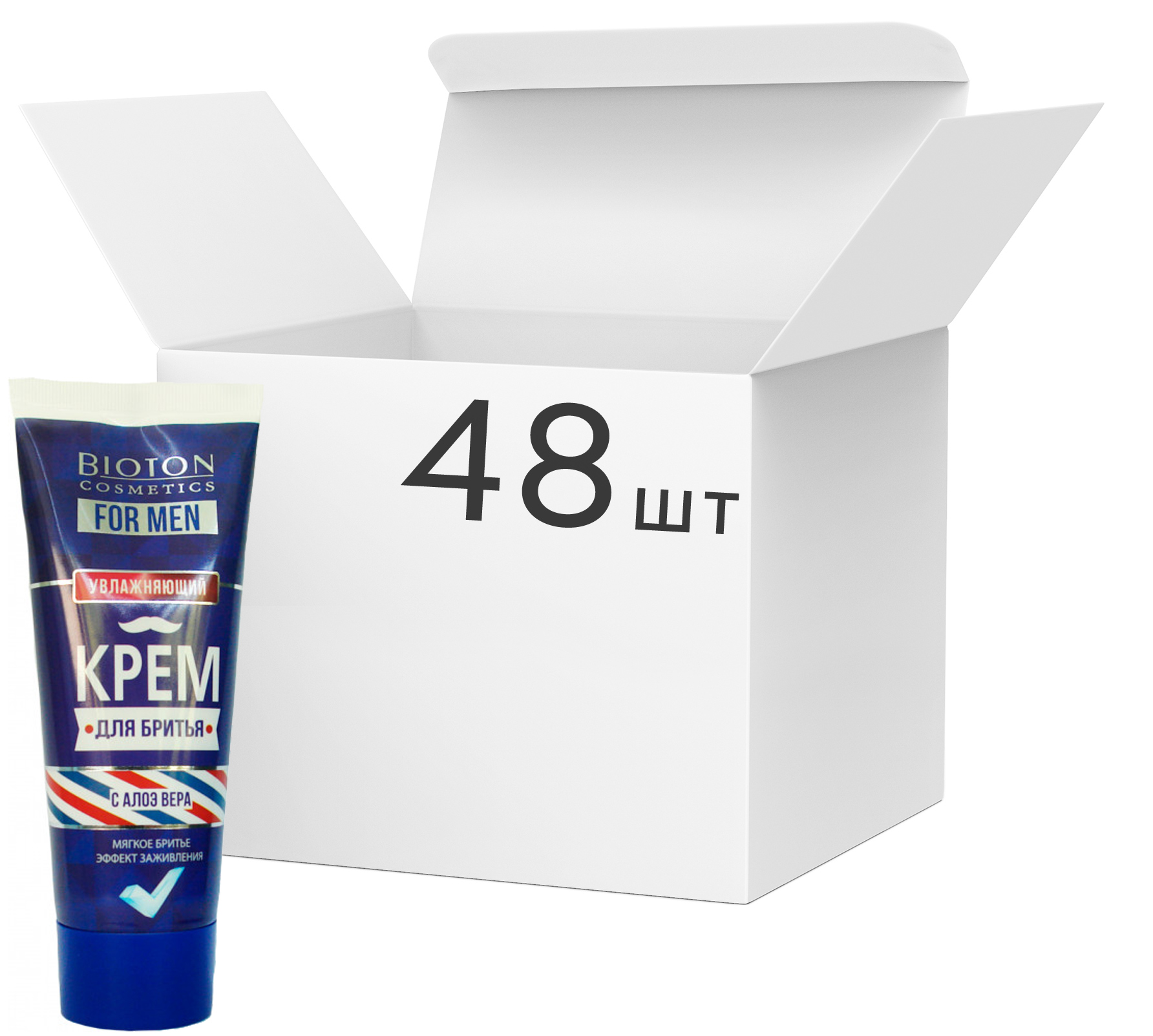 Акція на Упаковка крема для бритья Bioton Cosmetics Увлажняющий для всех типов кожи 75 мл х 48 шт (4820026153148) від Rozetka UA