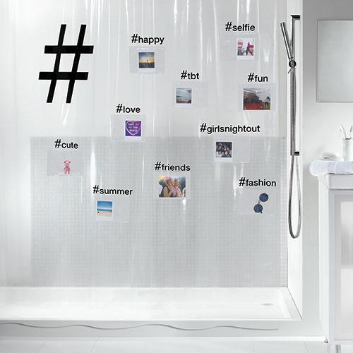 

Шторка для ванной виниловая Spirella HASHTAG 180х200 (ВХ-10.20150)