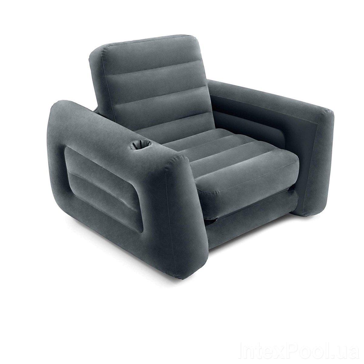 

Надувное кресло - траснформер Intex 66551 Pull-Out Chair 117 х 224 х 66 см Черное (int_66551)