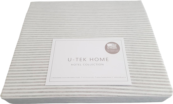 

Простынь на резинке U-TEK Cotton Stripe Grey 10 150х200