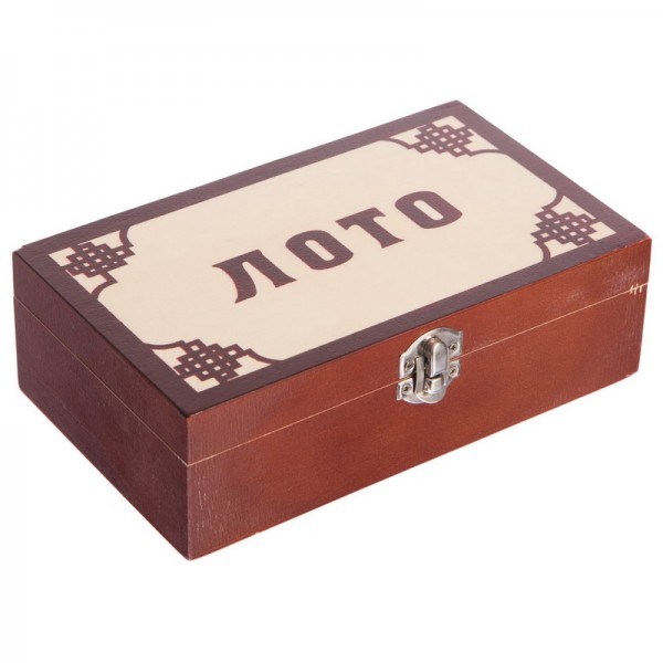 

Лото настольная игра в деревянной коробке W9902 Brown (PS02434)