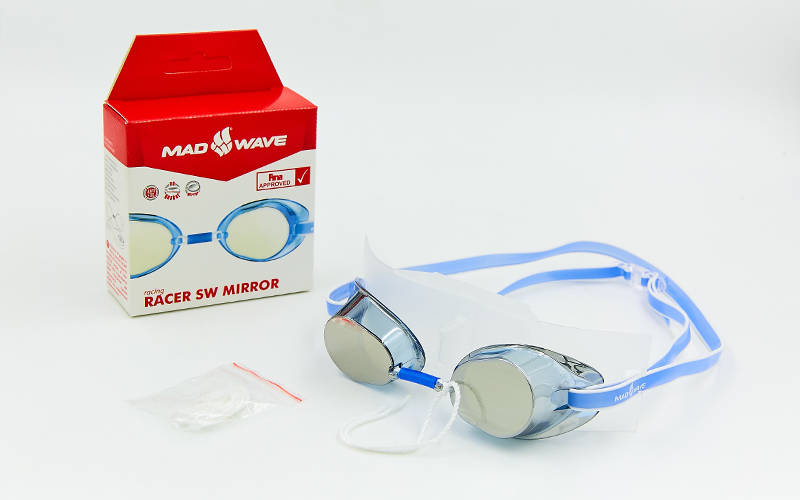 

Очки для плавания MadWave RACER SW MIRROR M045502 голубой (PL000297)