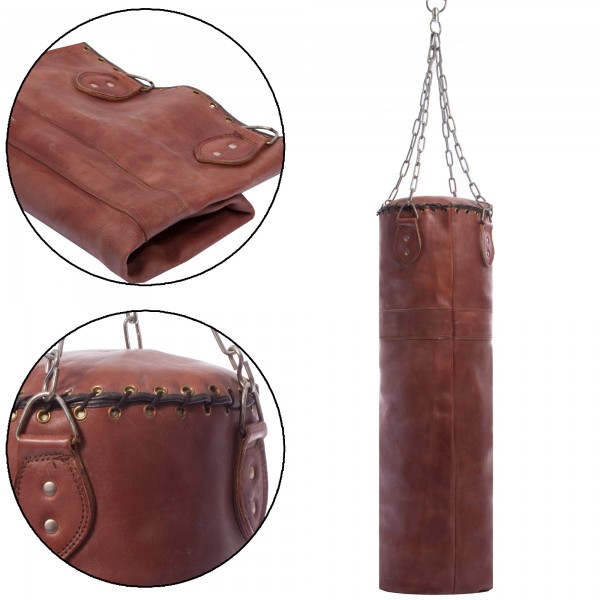

Для бокса Чехол боксерского мешка цилиндрический с цепью VINTAGE F-0245 Коричневый (MR03163)