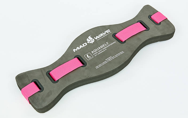 

Пояс для аквааэробики MadWave M082002 Серый-розовый L(73х25см) (MR02872)