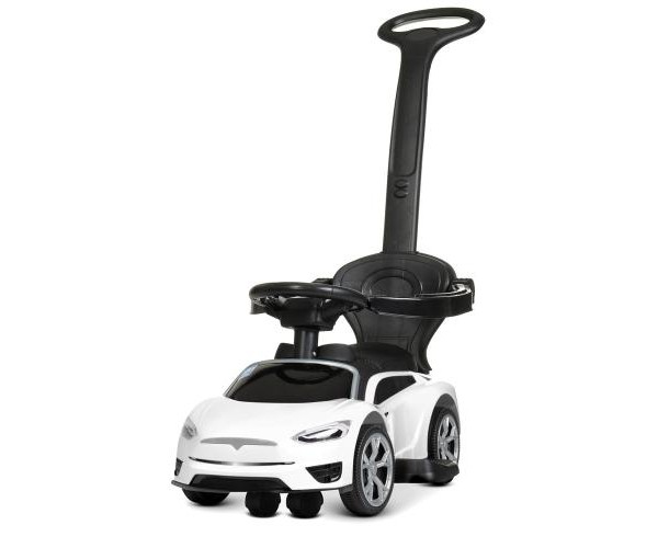 

Каталка - толокар, машинка с родительской ручкой, бортиками BAMBI M54318L, Белая