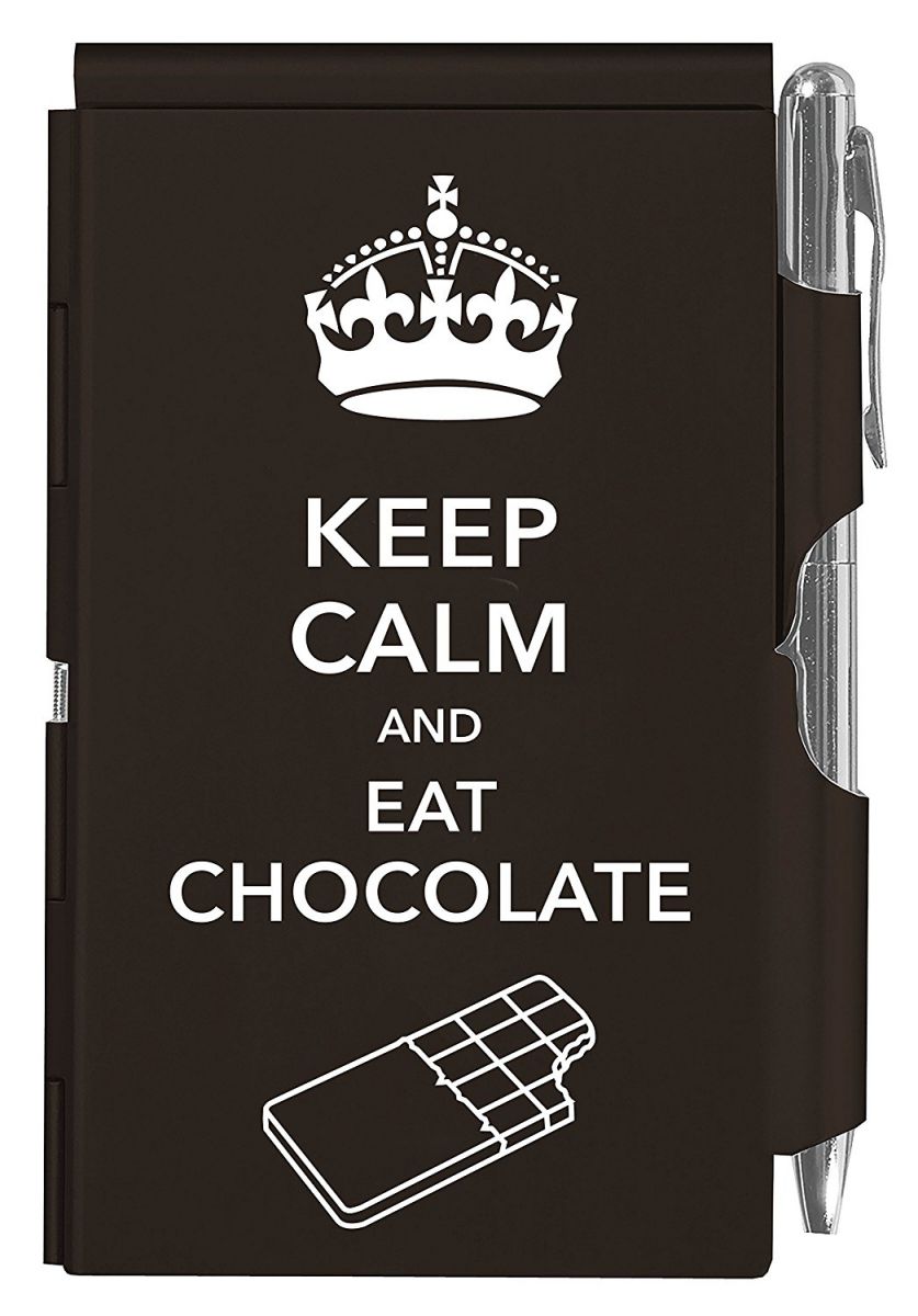 

Карманный блокнот с ручкой Troika Keep calm chocolate