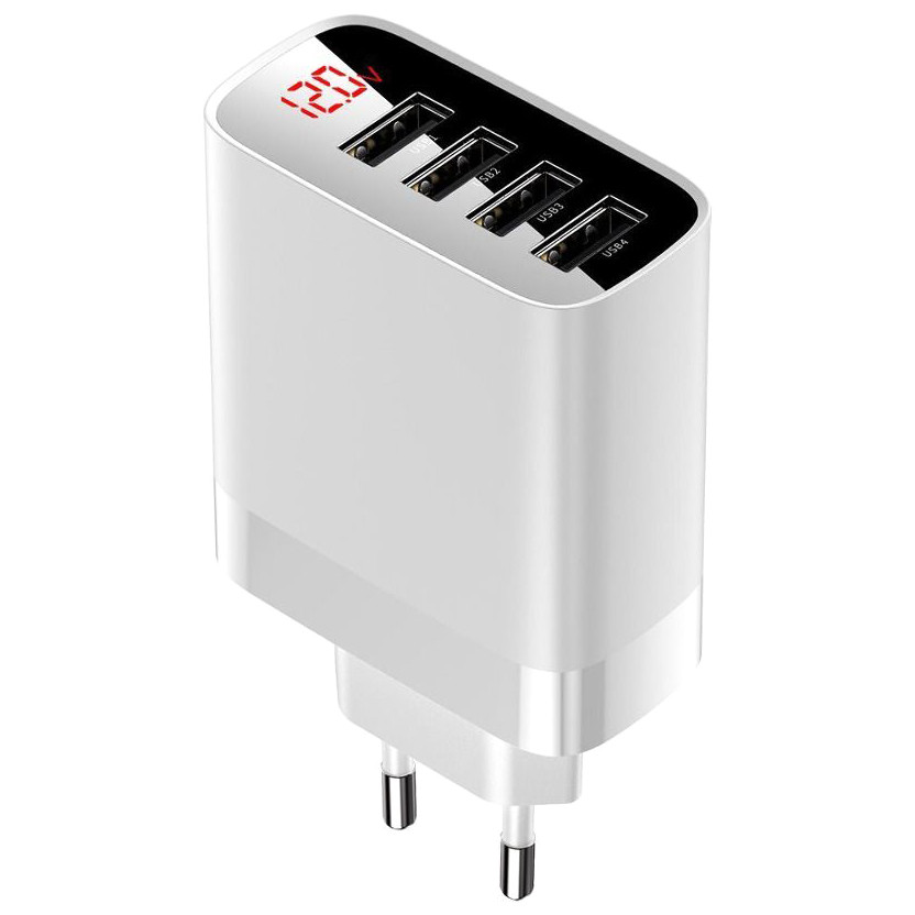 

СЗУ Baseus Mirror Lake Digital Display 30W 4USB Белый