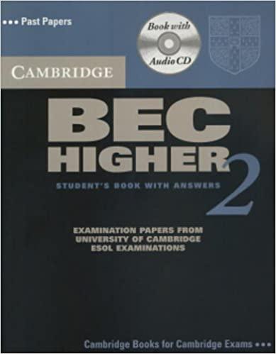 

Учебник Cambridge BEC 2 Higher Students Book with answers and Audio CD ISBN 9780521544597