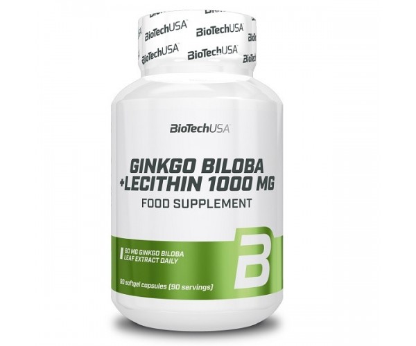 

Натуральная добавка Biotech Ginkgo Biloba + Lecithin, 90 капсул (3567351)