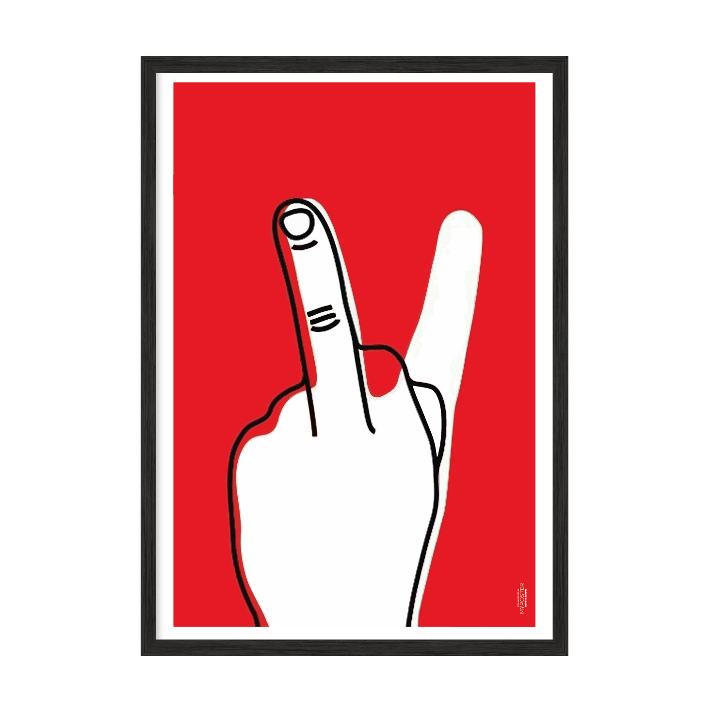 

Постер в рамке MY POSTER с антибликовым стеклом 297x420 мм "Fuck Peace"