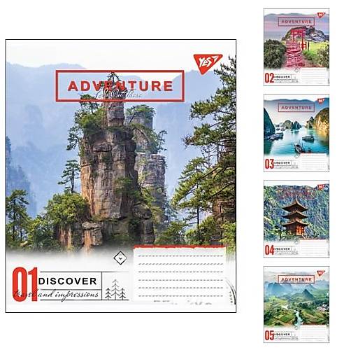 

Тетрадь ученическая А5 18л в линию "ADVENTURE" 25шт в упак 1 Вересня (764694)