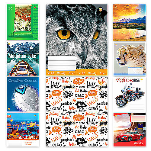 

Тетрадь 60л в клетку твердая "Микс 14" 10 шт в упак Тетрада (ТЕ01687)