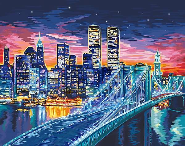 

Картина по номерам "Ночной город" PAINTING BY NUMBERS 40*50см DANKO TOYS (KpNe-01-10)