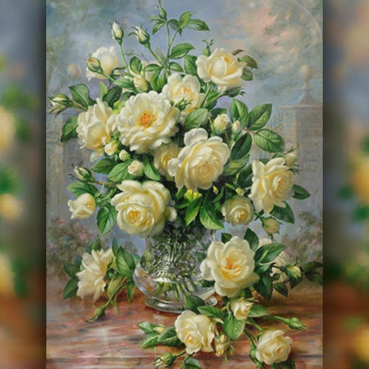 

Алмазная вышивка "Желтые Розы" 40x50 The Wortex Diamonds