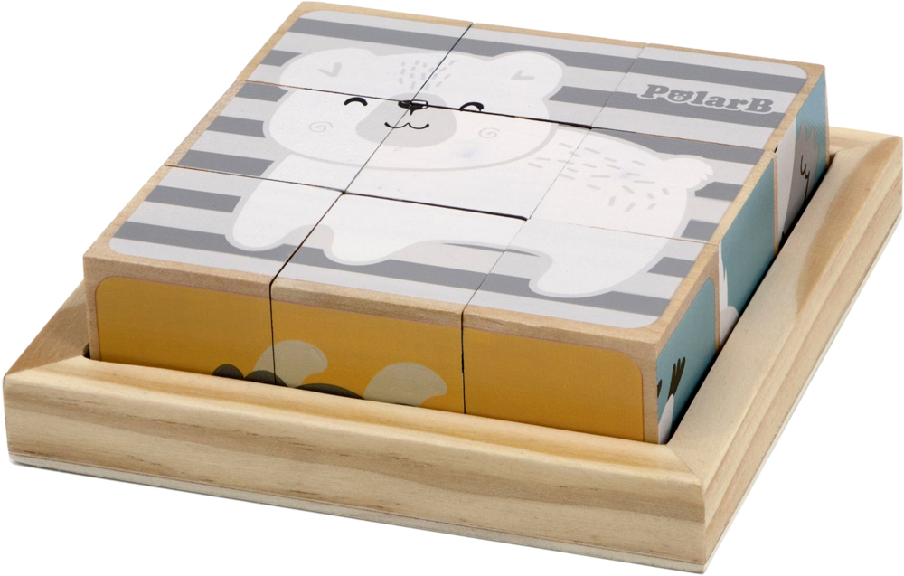 

Деревянные кубики-пазл Viga Toys PolarB Зверята (44024)