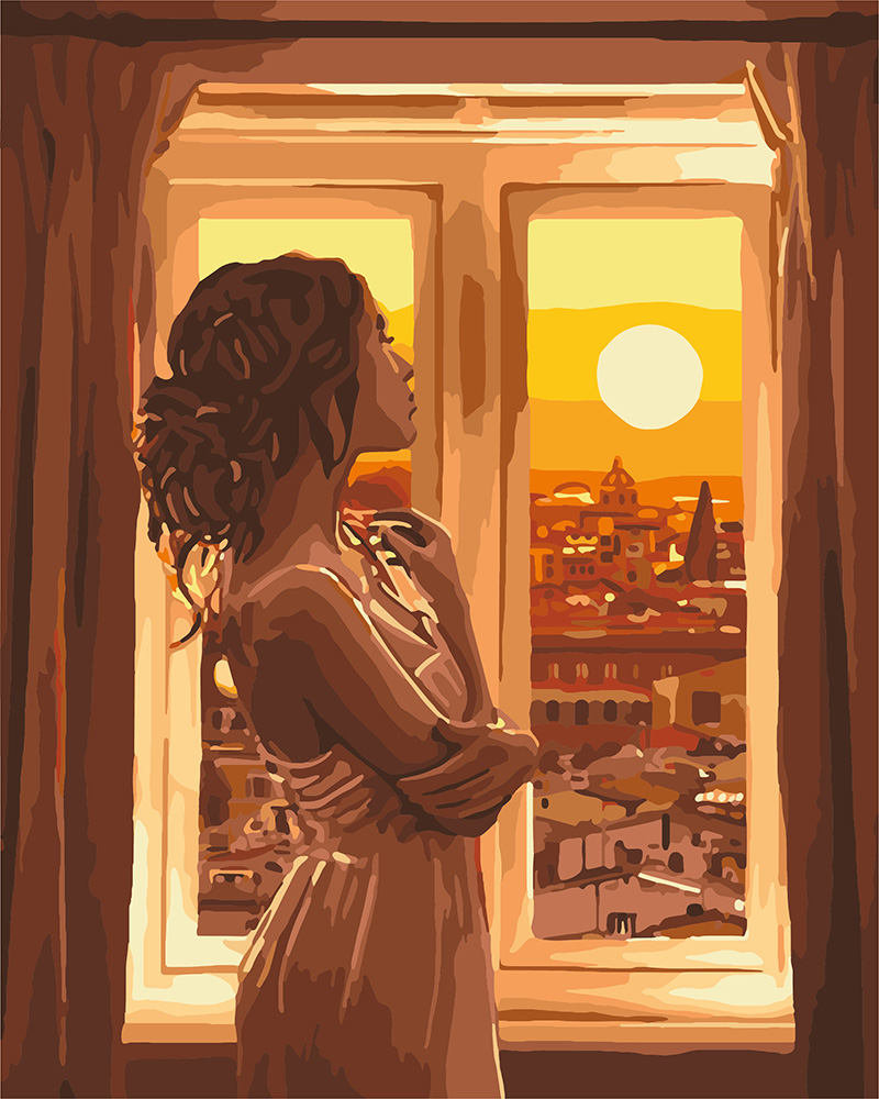 

Картина по номерам Золотой рассвет 40*50 KHO4648 Идейка