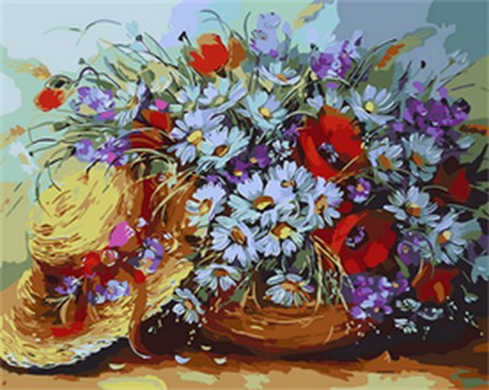 

Картина по номерам Букет ромашек и шляпка 40*50 MR-Q1734 Mariposa