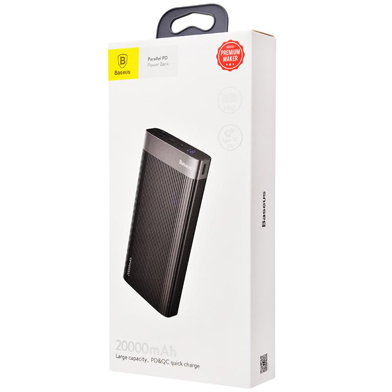 

Дополнительная батарея Baseus Parallel QC3.0 + Type-C PD Black (PPALL-APX01)