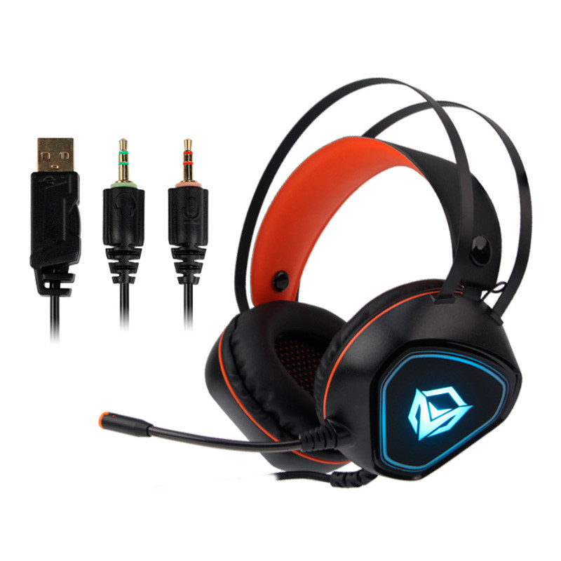 

Игровые наушники MEETION Gaming Backlit MT-HP020 с микрофоном и LED подсветкой проводные Black (MT-HP020)