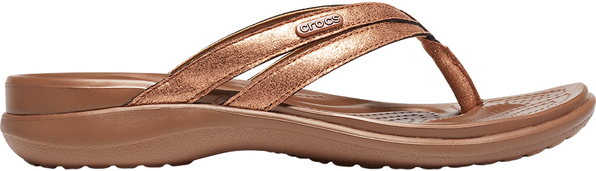 

Вьетнамки Crocs Jibbitz Capri Strappy Shimmer Flip 206195-854-W7 37-38 23.8 см Bronse
