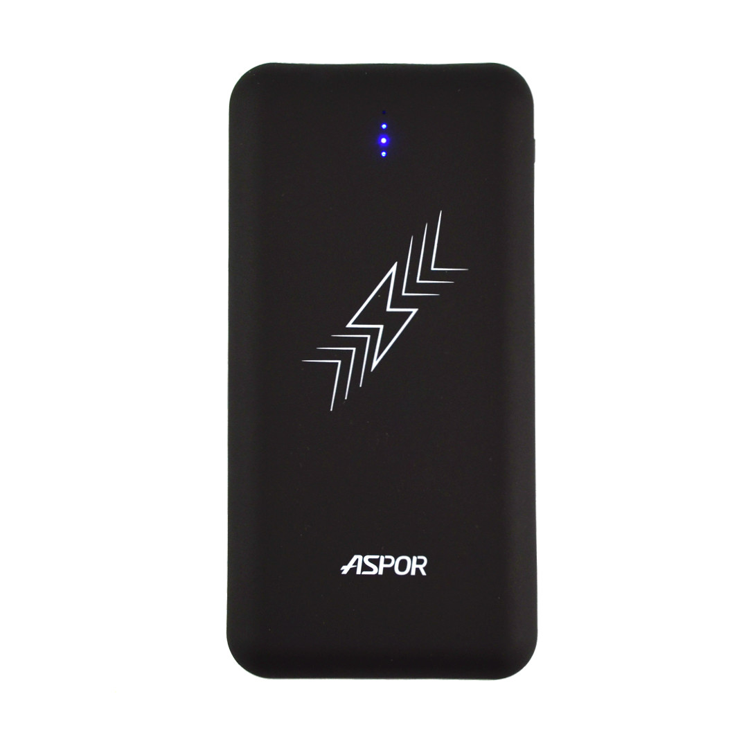 

Powerbank Aspor A336W, 8 000mAh. Черный. С функцией беспроводной зарядки