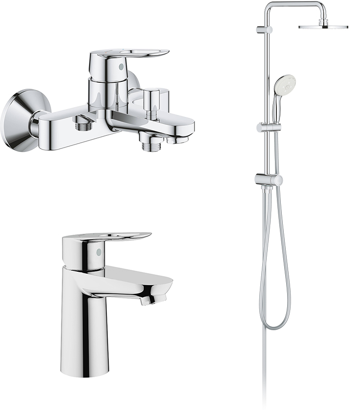 

Набор смесителей GROHE BauLoop ShowerSys 26129005 (23337000+23603000+27389002)