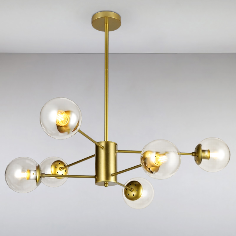 

Люстра подвесная Light House LS-14858-6 GD+CL золото