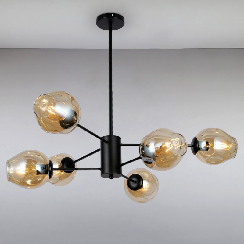 

Люстра подвесная Light House LS-15178-6 BK+BR черная