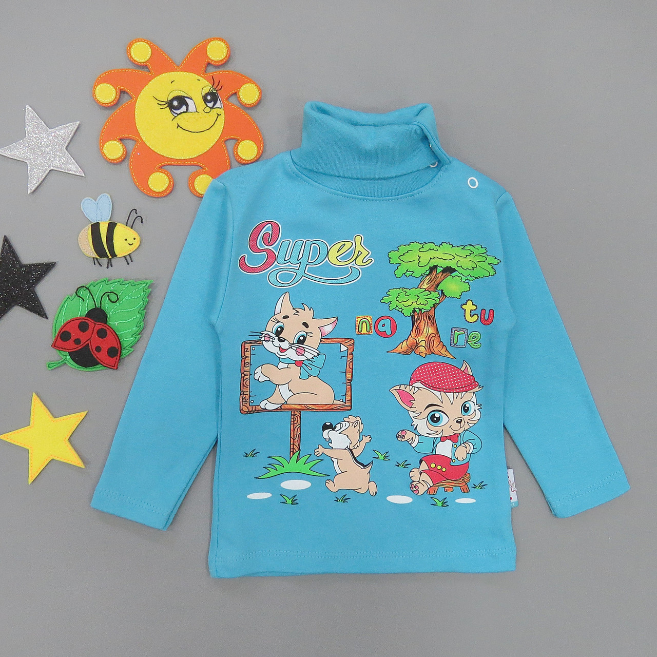 

Водолазка Kipir kids "Зверята" для мальчика 86 см Синяя 15451