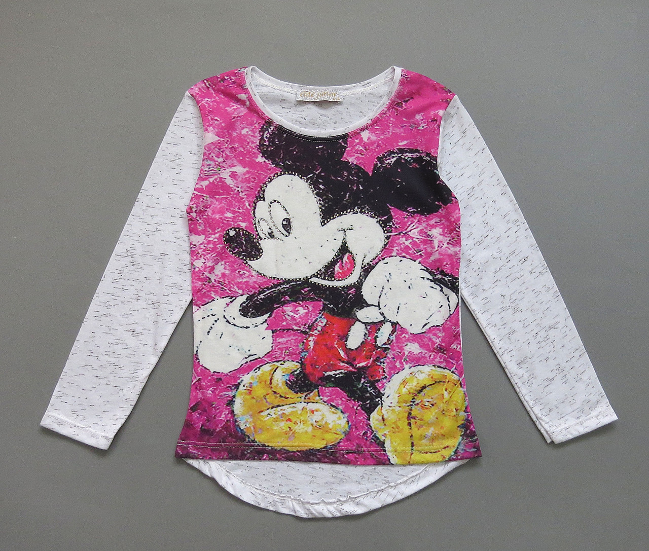 

Лонгслив Elite Junior Mickey Mouse для девочки 134-140 см Белый меланж 13266