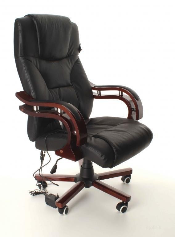 

Кресло офисное AVKO AP01MH LUX Black, механизм Tilt, экокожа, массаж+подогрев