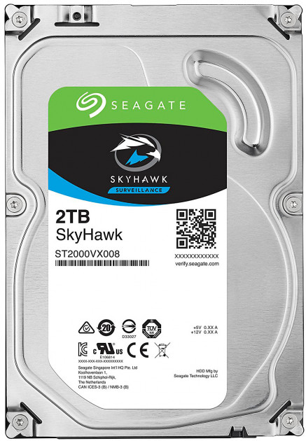 

Жесткий диск 3.5" 2Tb Seagate SkyHawk Surveillance, SATA3, 64Mb, 5900 rpm (ST2000VX008)