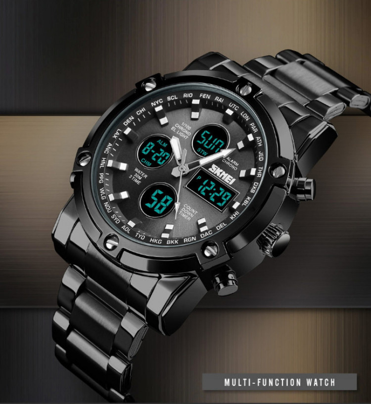 

Мужские часы Skmei 1389 - Chronograph Black 3Bar (0253)