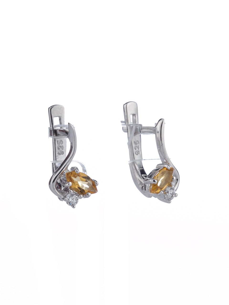 

Серьги из серебра с цитрином Е-580