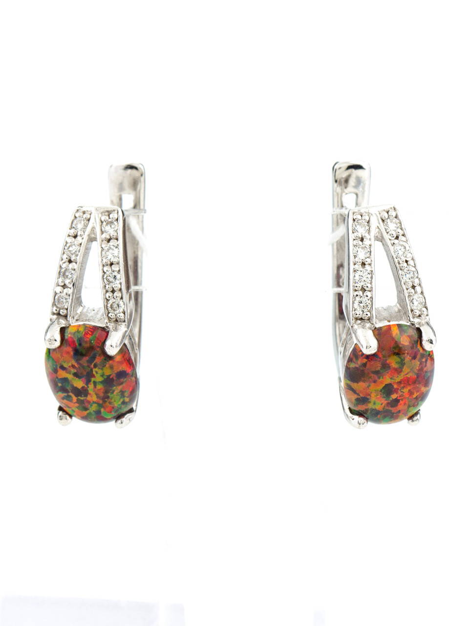 

Серьги из серебра с опалом синтетическим Е-204