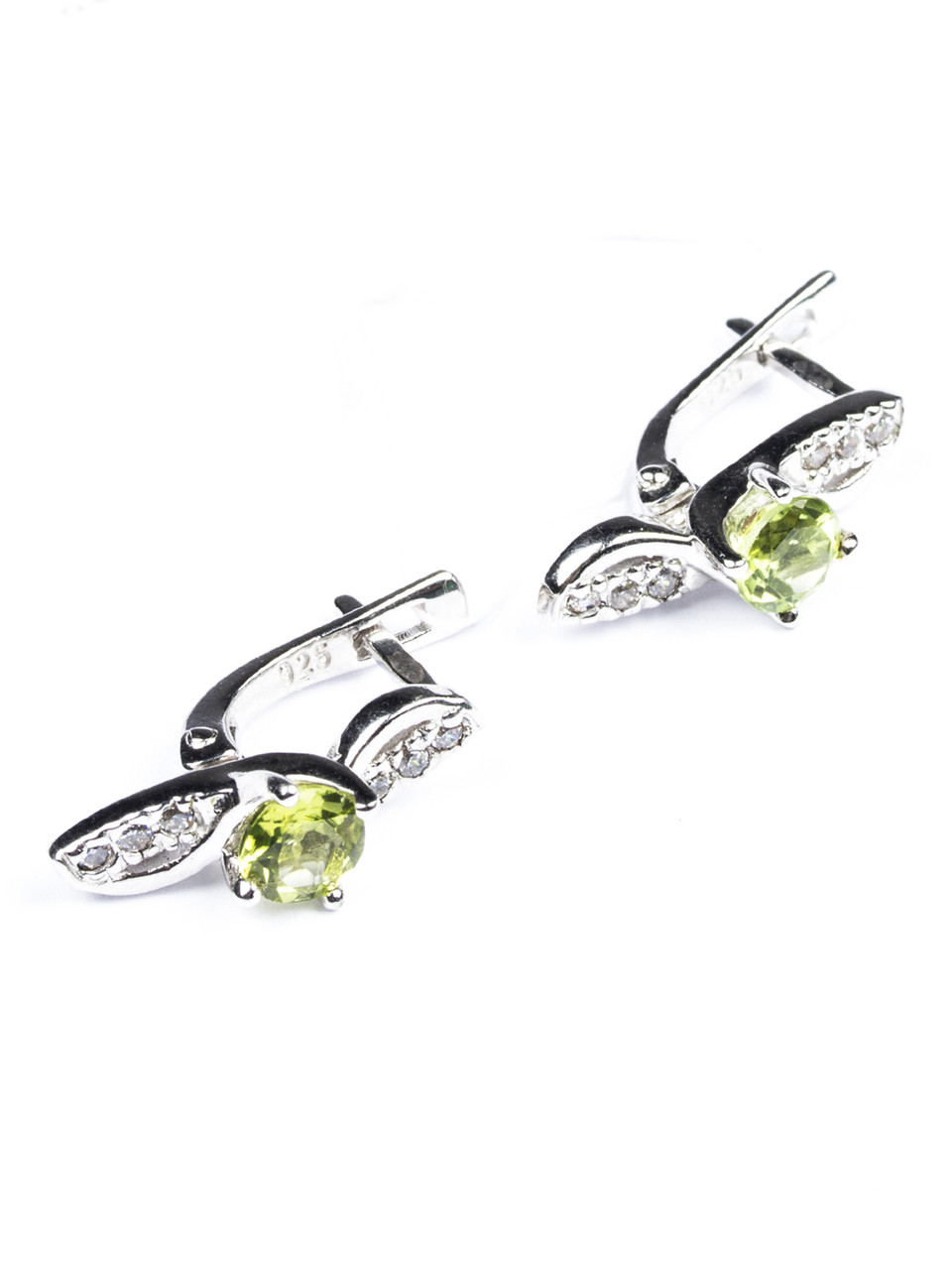 

Серьги из серебра с хризолитом Е-504