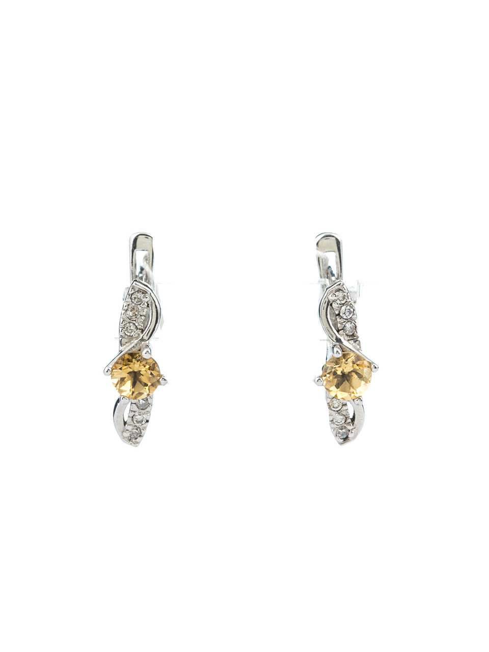 

Серьги из серебра с цитрином Е-504