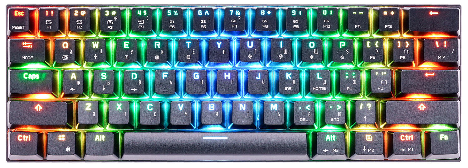 Акція на Клавиатура беспроводная, проводная Motospeed СK62, RGB, BT, USB Black ENG, UKR, RUS Outemu Blue (mtck62bmb) від Rozetka UA