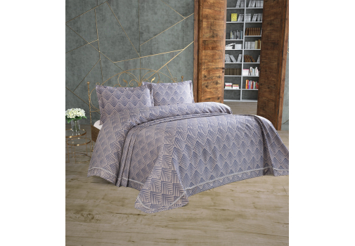 

Покрывало Tropik Home Pandora Zigzag Navy Blue 1229-5 240x260 Синий