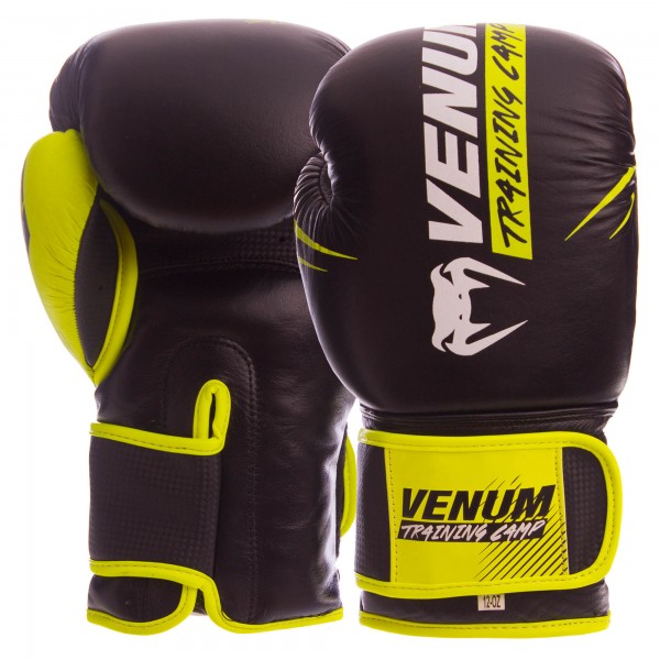 

Перчатки для бокса Venum NEO VN-006 Черный-салатовый 12oz (MR03554)