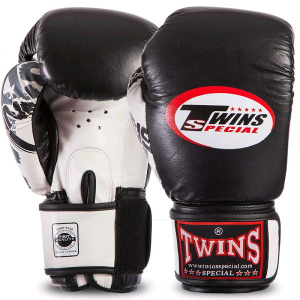 

Перчатки для бокса Twin CLASSIC 0269 Черный-белый 12oz (MR03379)