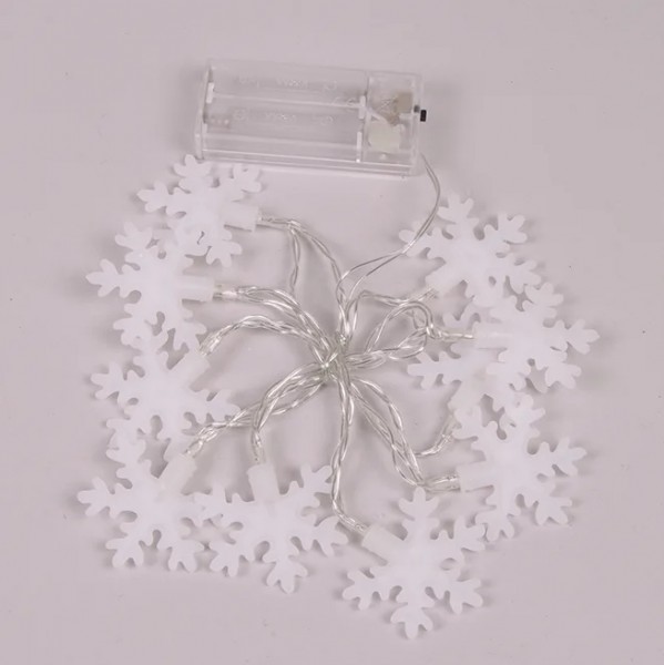 

Гирлянда LED акриловая Снежинки теплый свет 10 светодиодов 1,1 м. 40804 (BAM01571)