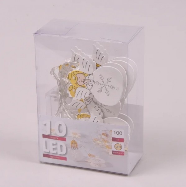 

Гирлянда LED Ангелочки деревянные теплый свет 10 светодиодов 1 м. 40842 (BAM01603)