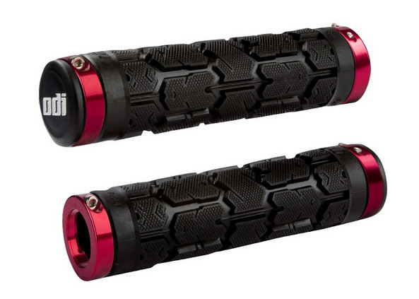 

Грипсы ODI Rogue MTB Lock-On Bonus Pack Clamps (черные с красными замками)