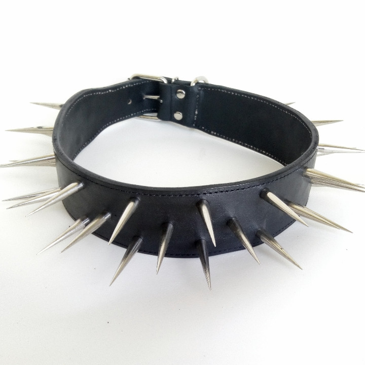 

Защитный кожаный ошейник ручной работы (ld060) Lockdog L (45-55 см) Черный 000125676