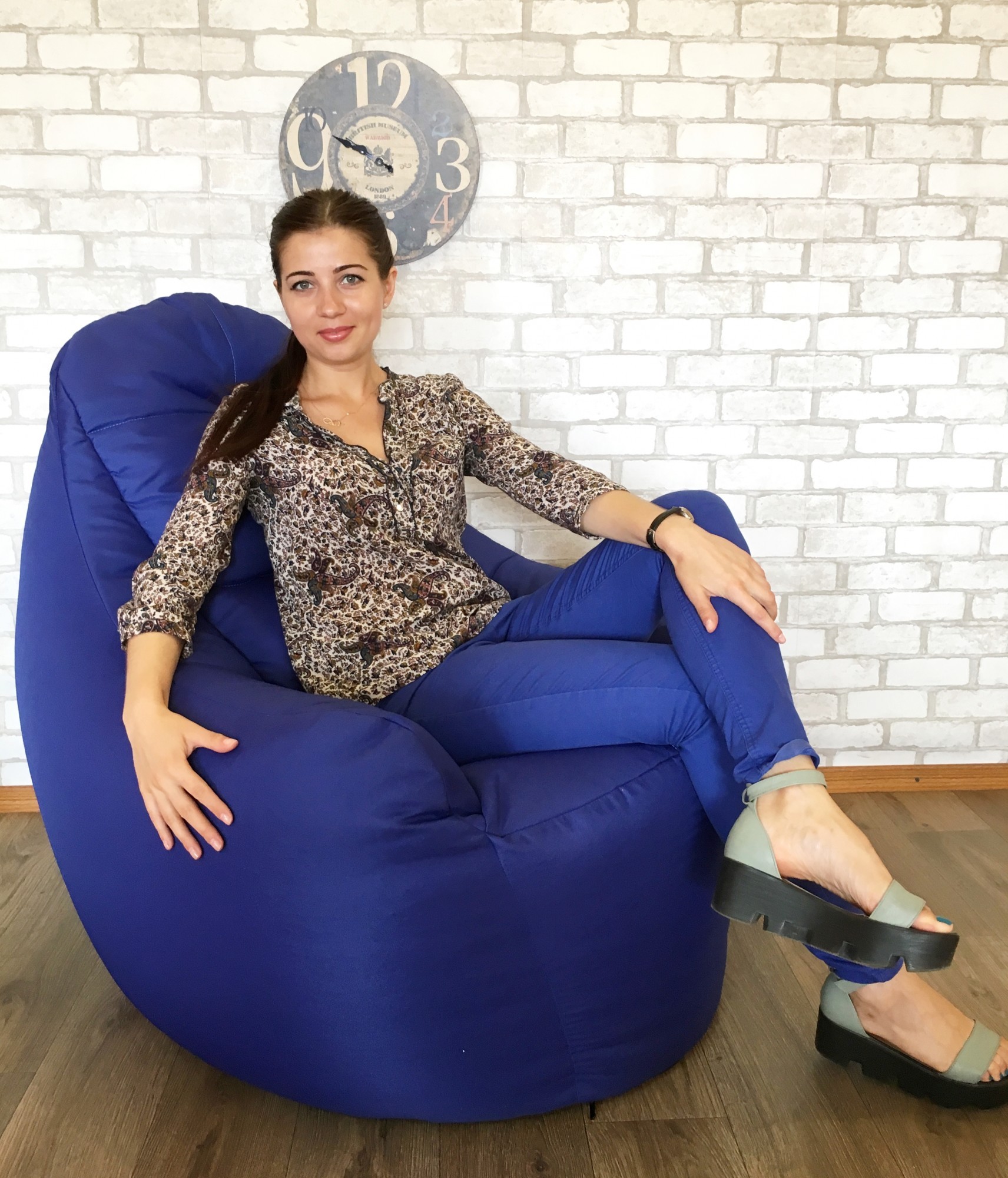 

Кресло-груша "Elegant" Кресло Boss Оксфорд Синий XL 100 см х 95 см