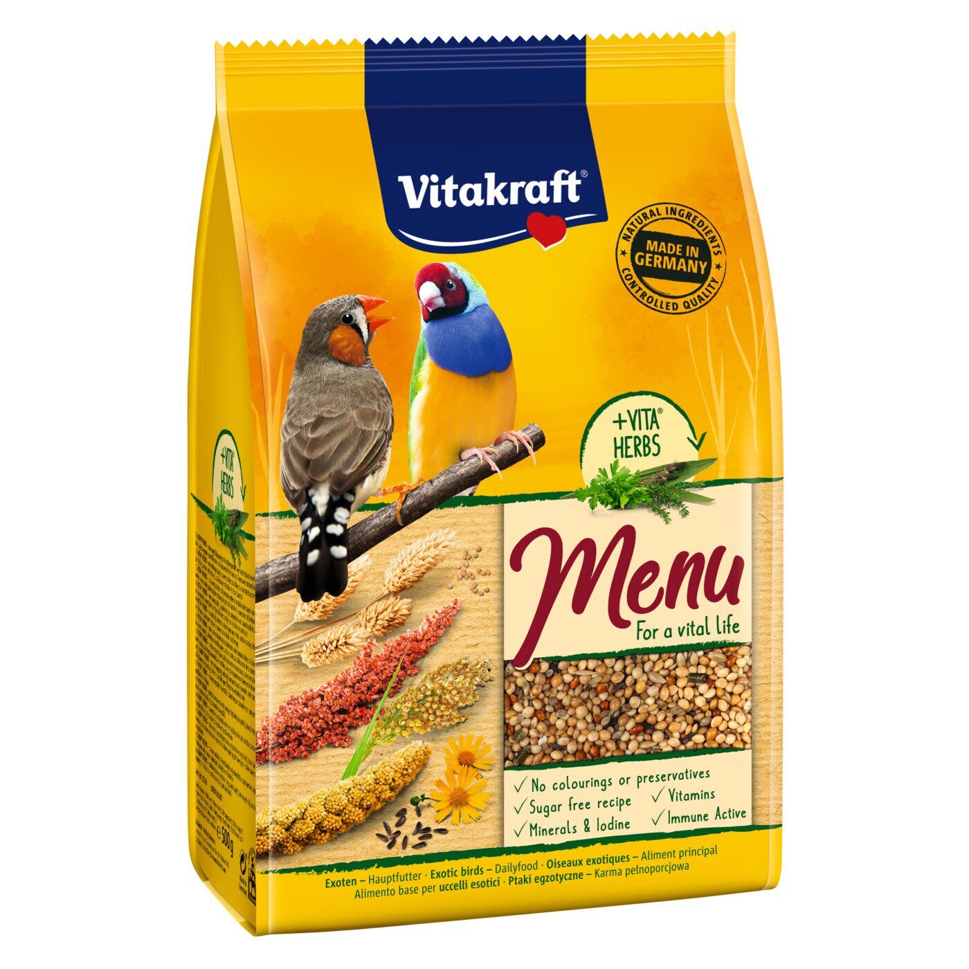

Сбалансированный корм для экзотических птиц амадин Vitakraft «Premium Menu» 1 кг