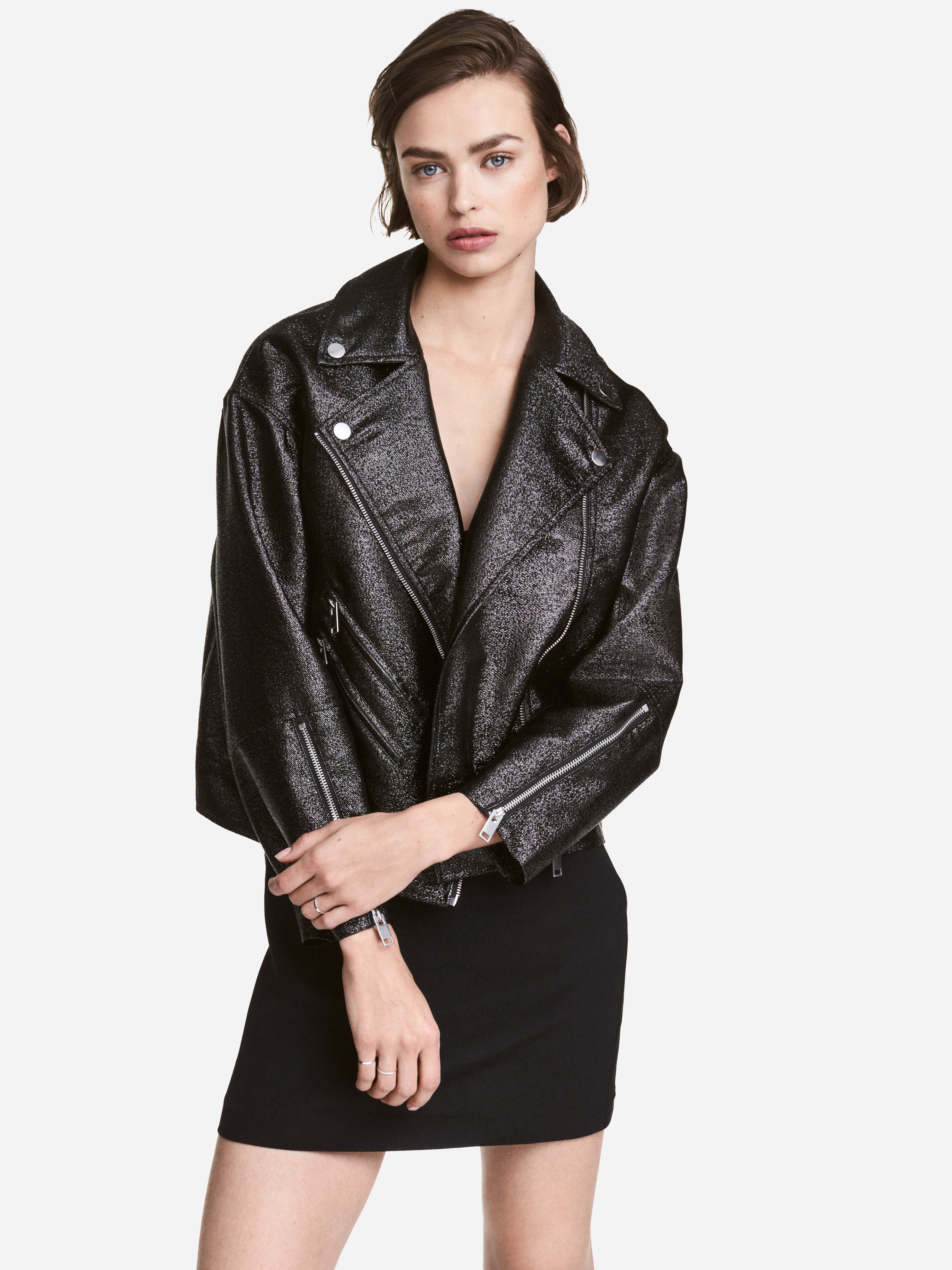 

Куртка из искусственной кожи H&M 4645994 44 Черная