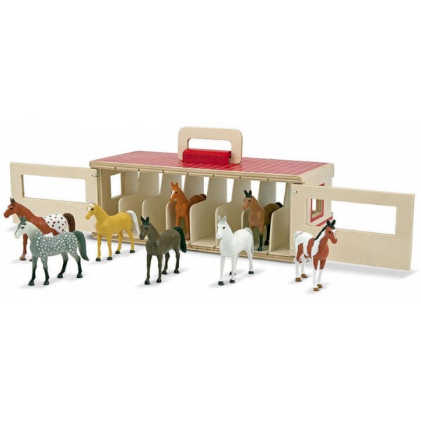

Переносная конюшня с лошадками Melissa & Doug