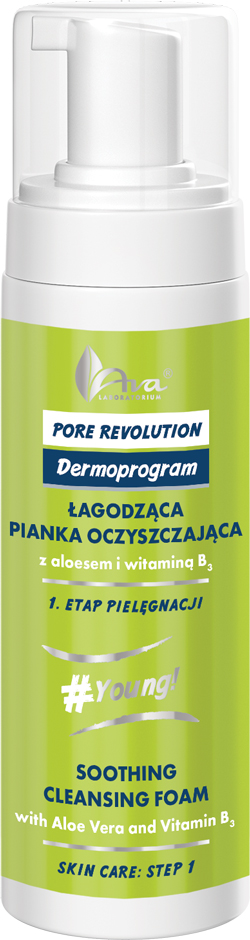 Акція на Очищающая успокаивающая пенка AVA Laboratorium с алоэ вера и витамином B3 150 мл (5906323004723) від Rozetka UA